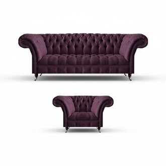 Perfekte Chesterfield Designer MÃ¶bel Luxus Lila Dreisitzer Einsitzer