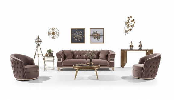 PolstermÃ¶bel Braun Sofagarnitur 3+1+1 Sitzer Luxus Komplett Design MÃ¶bel