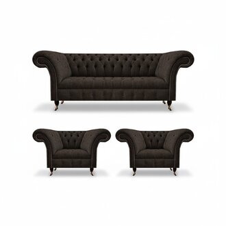 PolstermÃ¶bel Chesterfield Wohnzimmer Set 3tlg Luxus Komplett Designer