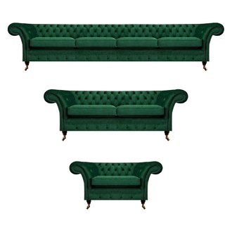 PolstermÃ¶bel GrÃ¼n Sofas Chesterfield Sessel Wohnzimmer 4+2+1 Sofagarnitur