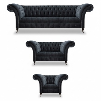 PolstermÃ¶bel LuxuriÃ¶se Design Sofas Komplett 3tlg Wohnzimmer Sofagarnitur