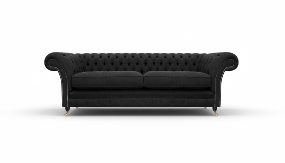 PolstermÃ¶bel Schwarz Polstersofa Designer Sofa Zweisitzer Couch Neu Chesterfield