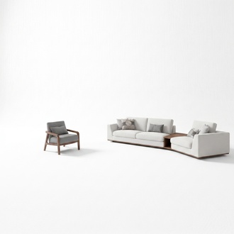 PolstermÃ¶bel Sofa Couch Dreisitzer Wohnzimmer Design Sessel Holz Textil