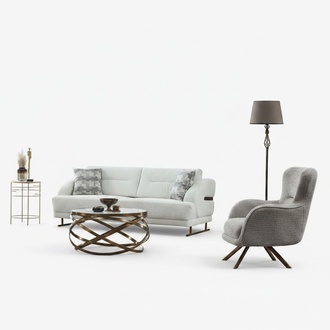 Polstersofa Couchgarnitur Dreisitzer Sessel WeiÃ Couch Stoffsofa 2tlg