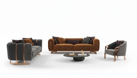 Polstersofa Komplette Couchgarnitur Sofagarnitur Grau Sitzer Stoffsofa sofa