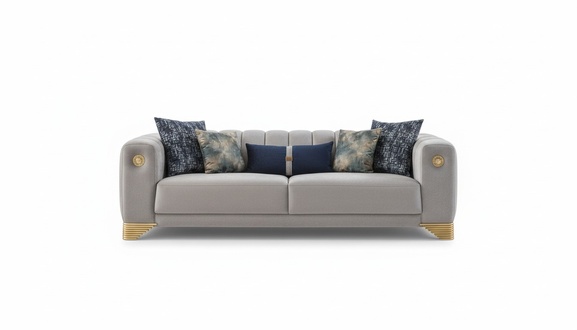 Polstersofa x2 3-Sitzer Sofas Textil Sitz Design Sofas Modern Neu