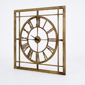 Quadratische Wanduhr im Vintage-Stil mit rÃ¶mischen Ziffern Uhr 100cm