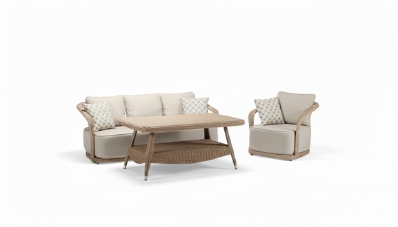 RattanmÃ¶bel Garnitur BalkonmÃ¶bel LoungemÃ¶bel TerrassenmÃ¶bel Gartenlounge 3tlg
