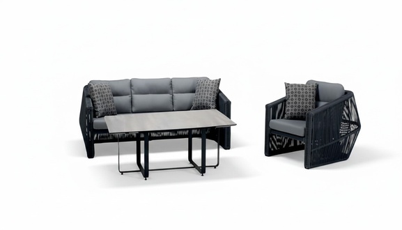 RattanmÃ¶bel Garnitur LoungemÃ¶bel TerrassenmÃ¶bel Gartenlounge BalkonmÃ¶bel 3tlg