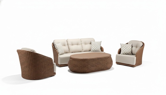 RattanmÃ¶bel Outdoor BalkonmÃ¶bel TerrassenmÃ¶bel GartenmÃ¶bel Sitzgarnitur 4tlg.