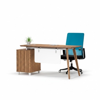 Robuster Braun-WeiÃer Arbeitszimmer Tisch LuxuriÃ¶se Edle Schreibtische