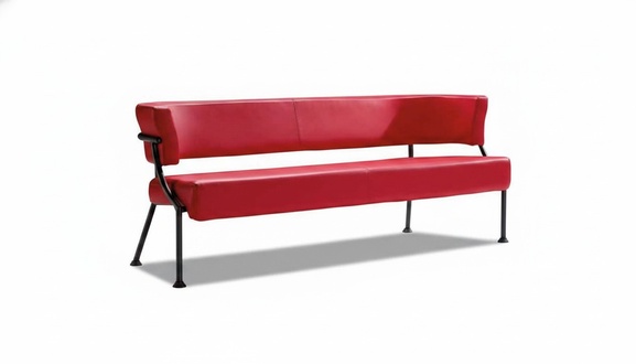 Roter Leder Dreisitzer Wohnzimmer Designer Polstercouch SitzmÃ¶bel Sofa