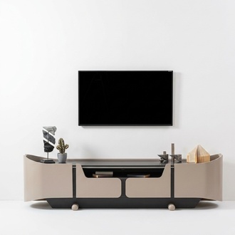 RTV Lowboard TV StÃ¤nder Wohnzimmer Holz Beige Sideboard Tisch Modern