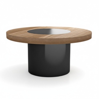 Rund Besprechungstisch Arbeitszimmer Chef Exclusive BÃ¼ro CEO Helles Holz Modern