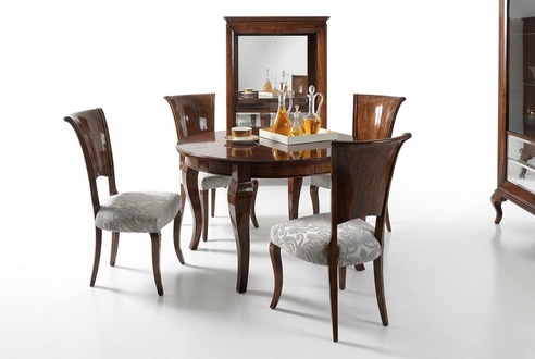 Runder Esstisch Brauner Tisch Essgruppe Esszimmer Set StÃ¼hle 5tlg.