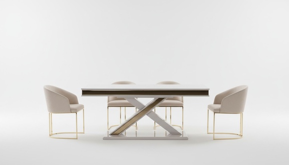 SÃ¤ulen Tisch Essgruppe Tisch mit 6x LehnstÃ¼hlen Esszimmer StÃ¼hle 7tlg