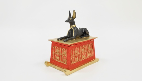 Schatule Handbemalt Ãgypten Skulptur Figur SchlÃ¼ssel Kasten Box Sarkofag