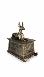 Schatule Handbemalt Ãgypten Skulptur Figur Kasten Box Sarkofag Kasten