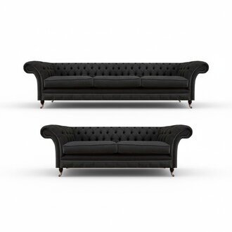 Schicke Chesterfield Couchgarnitur Moderner 3-Sitzer Polster Zweisitzer