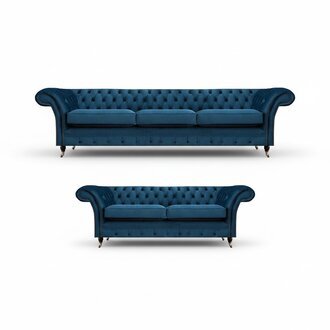 Schicke Chesterfield SitzmÃ¶bel Designer 3-Sitzer Moderner Zweisitzer 2tlg