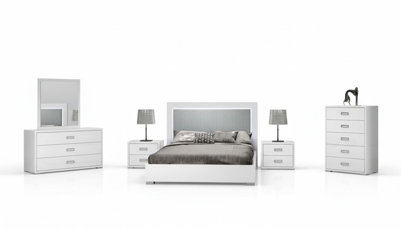 Schlafzimmer Bett Nachttisch Garnitur Gruppe Holz Modern Set Design Luxus 3tlg.