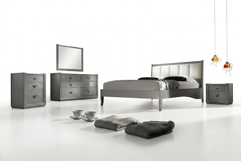 Schlafzimmer Bett Nachttisch Kommode Spiegel Garnitur Gruppe Doppel Set 5tlg