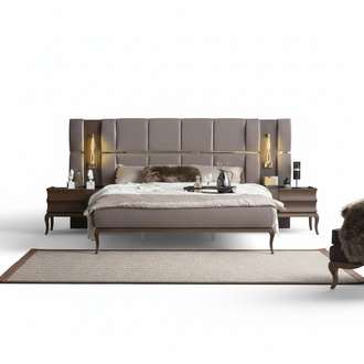 Schlafzimmer Bett Nachttische Verspiegelt Doppelbett Mit Beleuchtung