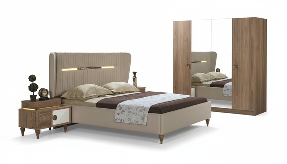 Schlafzimmer Bett Polster Design Luxus Doppel Hotel Betten Holz MÃ¶bel