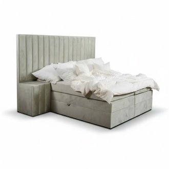 Schlafzimmer Doppelbett Bett 180Ñm Matratze Beige moderner Stil Holz