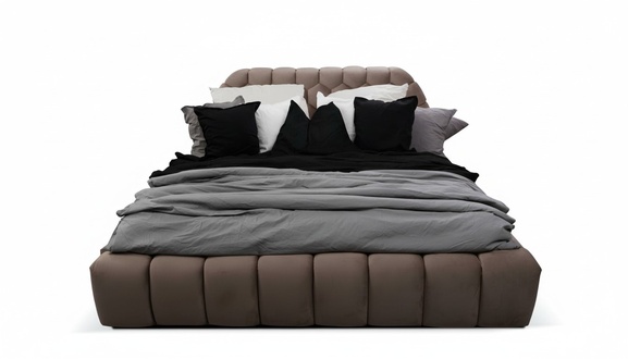 Schlafzimmer Doppelbett Bett 180Ñm Matratze Braun moderner Stil Holz
