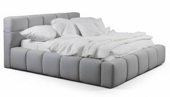 Schlafzimmer Doppelbett Bett 180Ñm Matratze Grau moderner Stil Holz