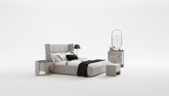 Schlafzimmer Doppelbett Nachttische Kommode Spiegel Komplettzimmer MÃ¶bel