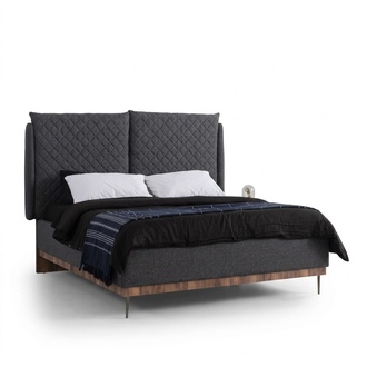 Schlafzimmer Garnitur Schwarzes Doppelbett WeiÃe 2x Holz Nachttische