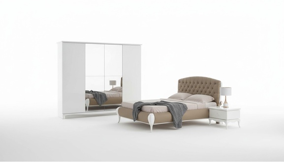 Schlafzimmer Gruppe Doppelbett Garnitur Bettrahmen Bett Set 6tlg WeiÃ