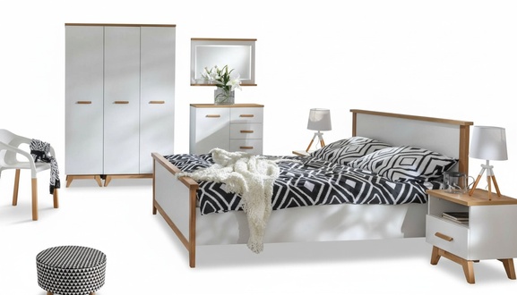 Schlafzimmer Kleiderschrank 3 tÃ¼riger Holz Wandschrank Schrank
