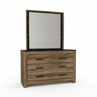 Schlafzimmer Kommode mit Spiegel modernen Stil elegante MÃ¶bel braune HolzmÃ¶bel