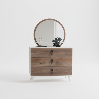 Schlafzimmer Kommode mit Spiegel Luxus Modern MÃ¶bel Set 2tlg Holz