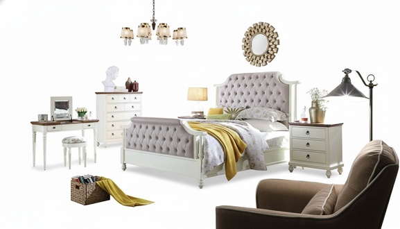 Schlafzimmer Komplett Barock Bett Set KÃ¶nigliches Schminktisch Nachttisch 6 tlg.