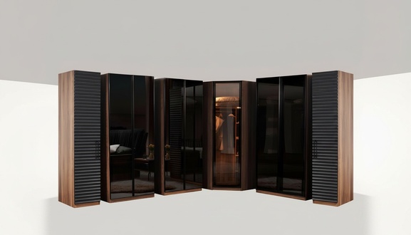 Schlafzimmer MÃ¶bel Moderner Eckschrank LuxuriÃ¶ser Holz Kleiderschrank