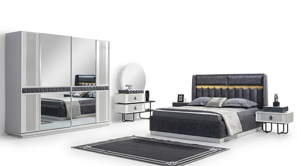 Schlafzimmer MÃ¶bel Set Bett Nachttisch Kommode Kleiderschrank 5tlg