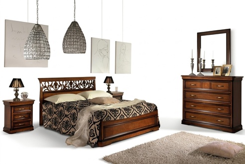 Schlafzimmer MÃ¶bel Set Garnitur Italienische MÃ¶bel Nachttisch Massives Holz 3tlg