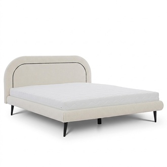 Schlafzimmer MÃ¶bel WeiÃes Bett Modernes Textilbett Polster Doppelbett