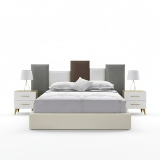 Schlafzimmer Set Bett 2x Nachttisch Holz weiÃ komplett Modern 3tlg