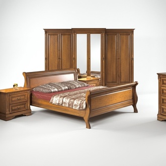 Schlafzimmer Set Bett Komplett 2x Nachttische LuxuriÃ¶ses Kleiderschrank