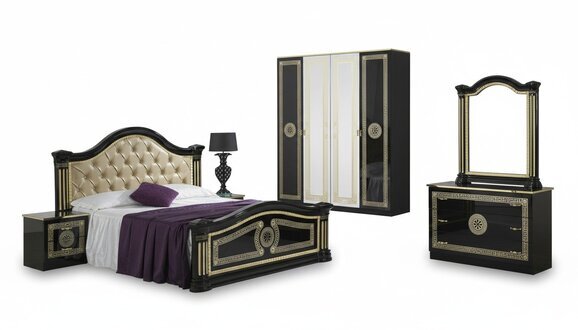 Schlafzimmer Set Stil Modern Bett Nachttisch Kommode Bett MÃ¶bel 6tlg.