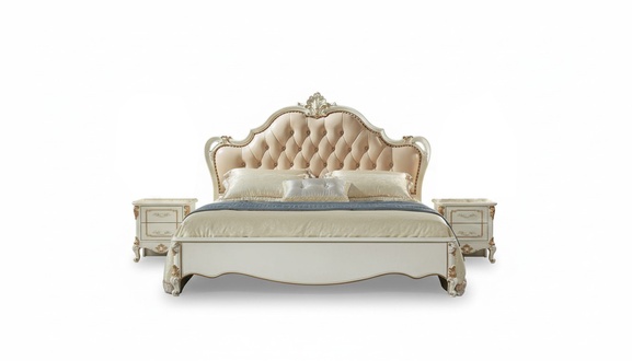Schlafzimmer Set WeiÃ Bett Luxus 2x Nachttische Design Klassische Elegantes Neu