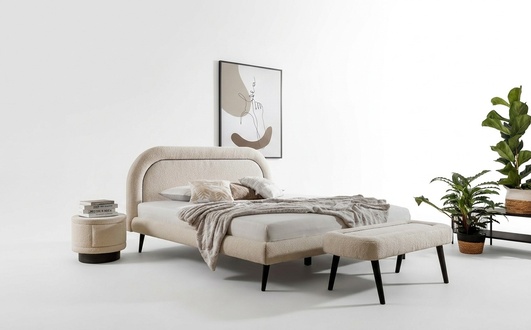 Schlafzimmer Set WeiÃ Bett Elegantes 2x Nachttische Luxus Hocker Modern .