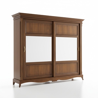 SchlafzimmermÃ¶bel Kleiderschrank mit Spiegel Massivholz Design Italien