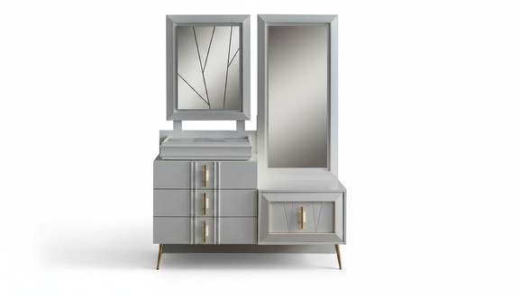 Schminktisch mit Spiegel Luxus Konsole Exclusive Schlafzimmer set 2tlg