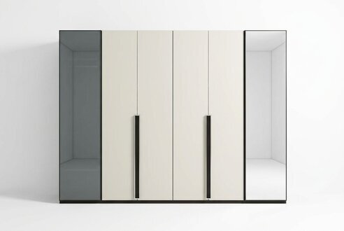 Schrank Designer Kleiderschrank mit Spiegel Schlafzimmer Luxus MÃ¶bel Holz Neu